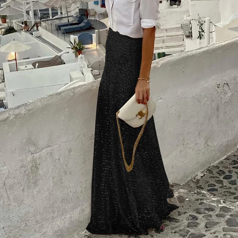 Sequined Floor-Length Casual Skirt