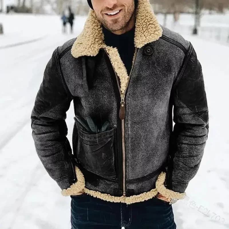 Men's Faux Leather Motorcycle Jacket