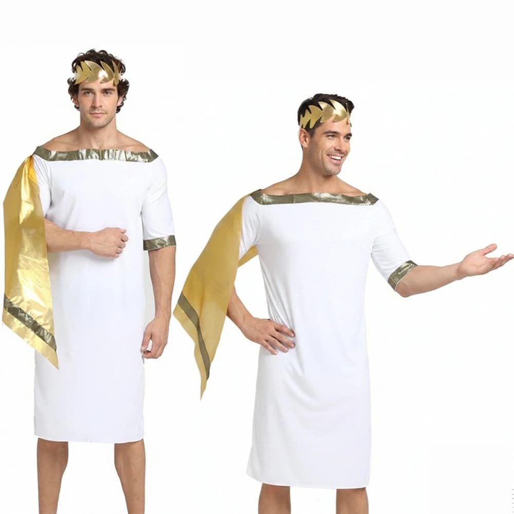 Men's Ancient Greek Roman Off-Shoulder Robe Costume