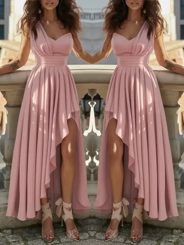 Women Evening Dresses Sexy Elegant Red Cocktail Party Chic Gala Graduation Luxury Formal Occasion Bridesmaid Gown Dress Clothes