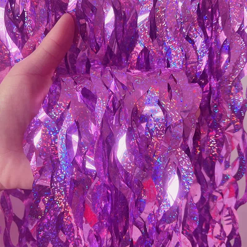 Blue Fringe Streamer Party Backdrop