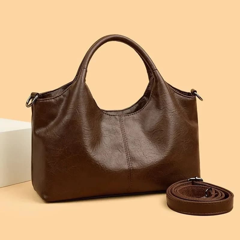 Women's Handbag, Large Capacity Elegant Detachable Crossbody & Handheld Shoulder Bag with Golden Tone Hardware, Zipper Closure