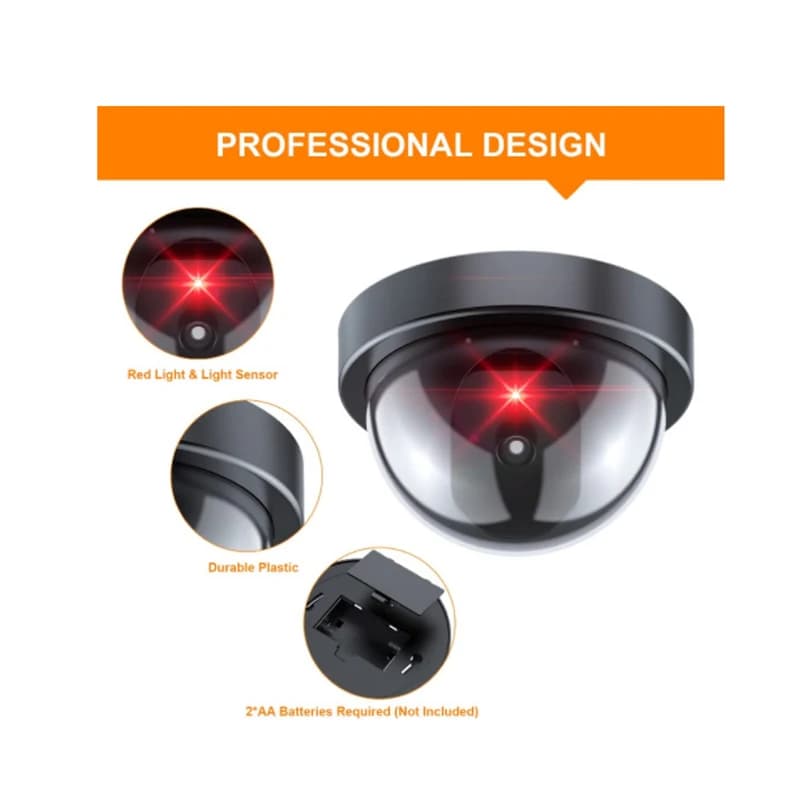 Dummy Dome Security Camera with Red LED