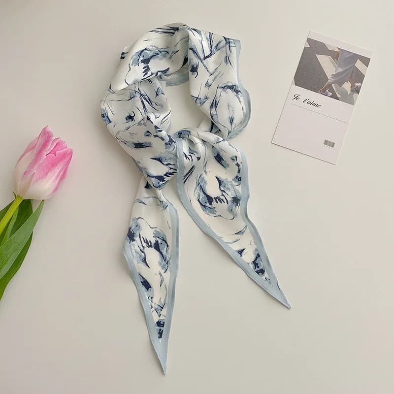 Watercolor Floral Satin Hair Scarf