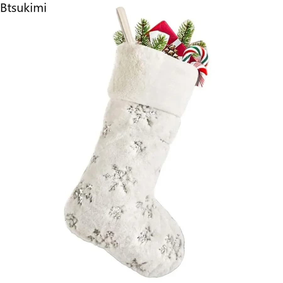 Christmas Stocking with Gold and Silver Sequins