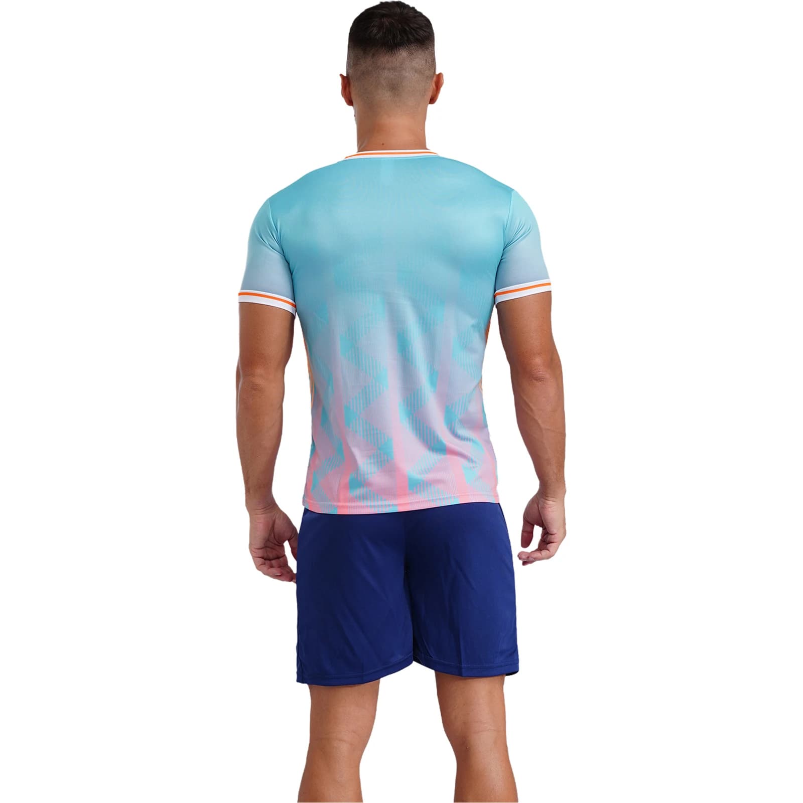 Men's V-Neck Graphic Print Training Uniform Set