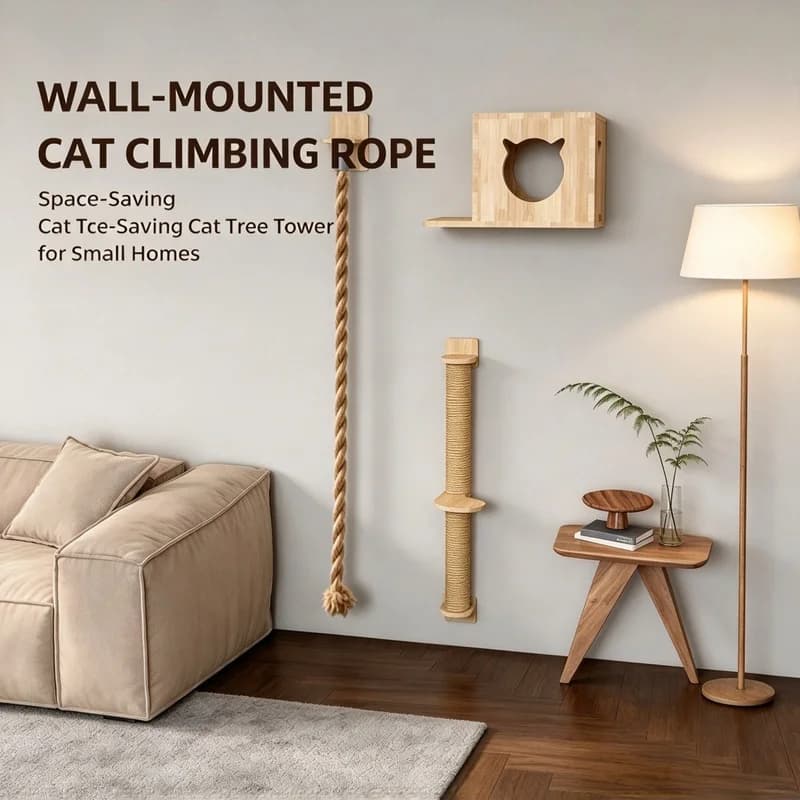 Floor to Ceiling Cat Tree with Sisal Rope Ladder