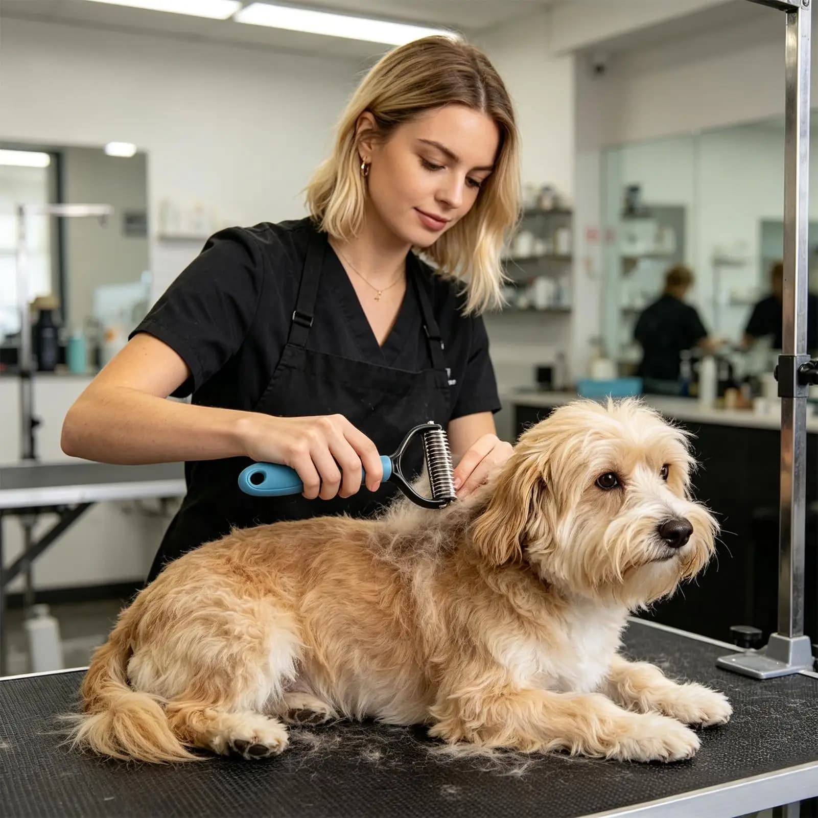 Double Sided Dog Undercoat Rake Brush
