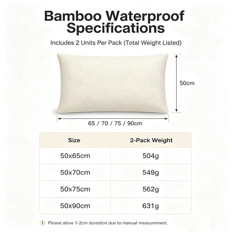 Bamboo Fiber Cooling Pillowcase with Zip
