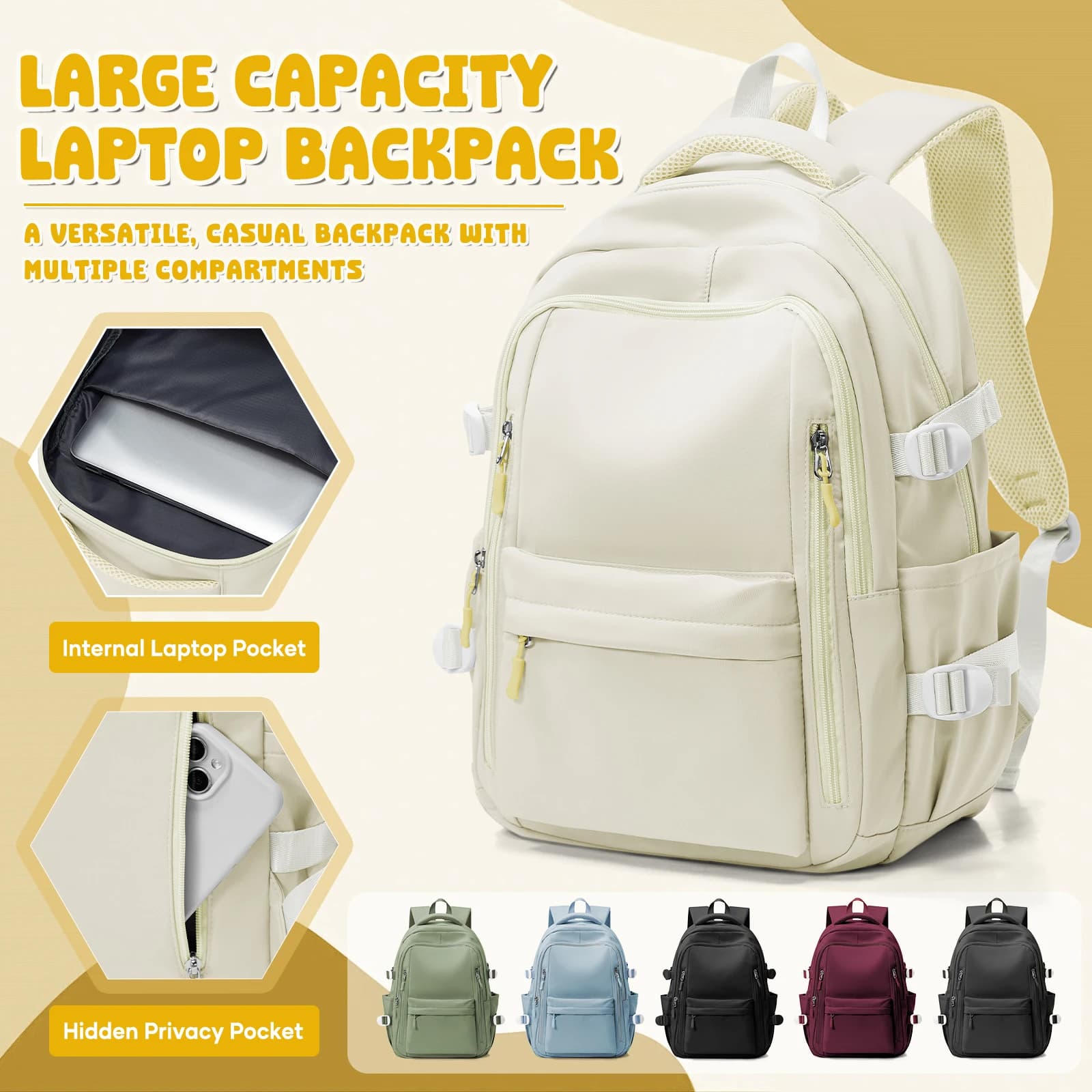High Capacity Water Resistant School Daypack