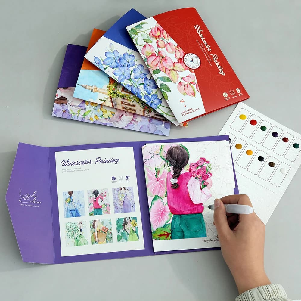 Watercolor Painting Set With Paper and Pen