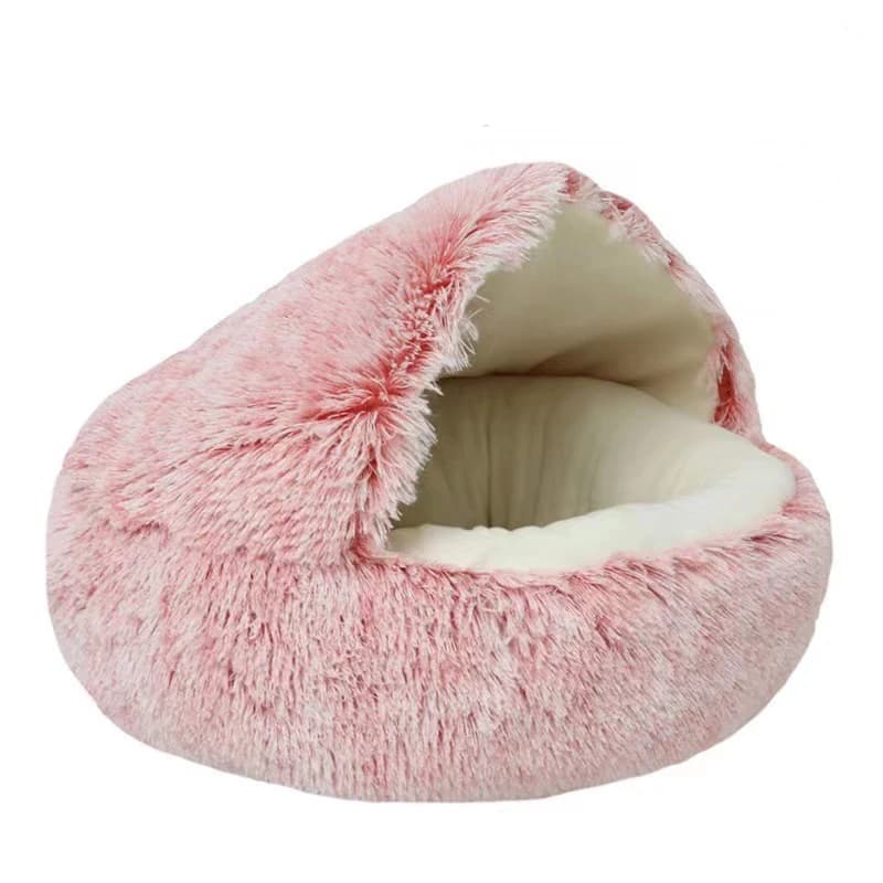 Round Plush Pet Bed with Cover