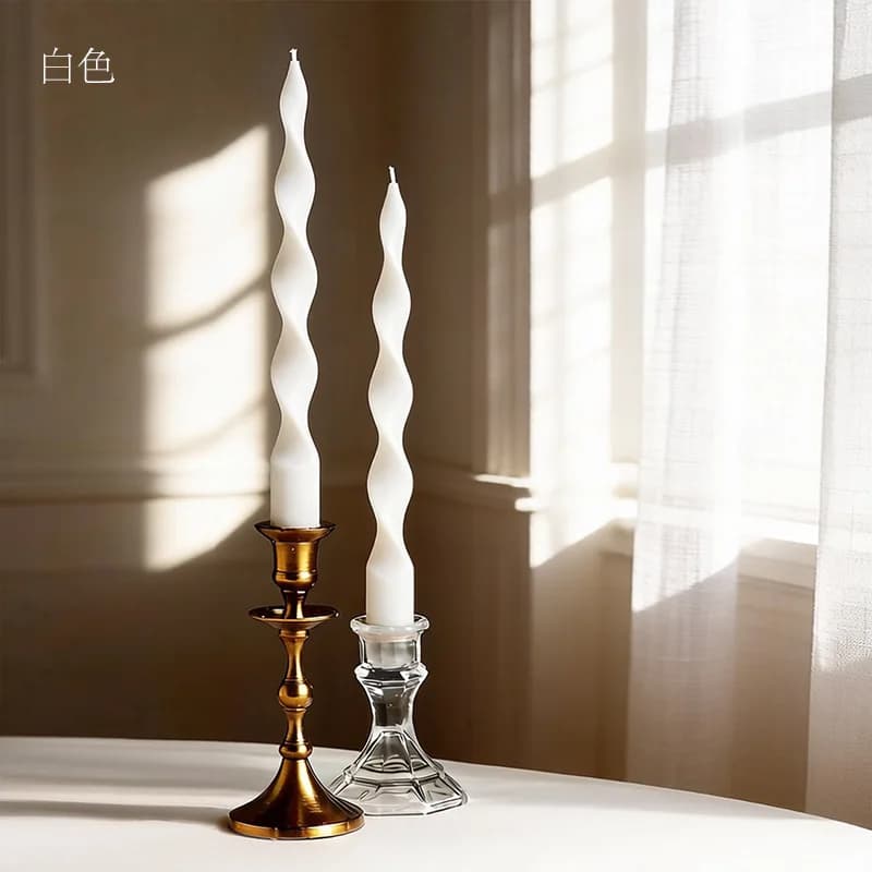 Spiral Twisted Taper Candles Pair