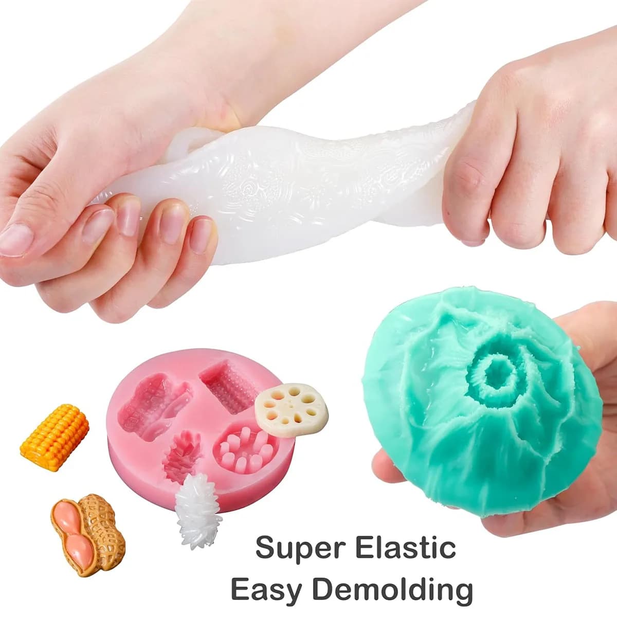 Silicone Mold Making Kit, 38.8OZ Super Elastic Liquid Silicone for Mold Making, 3-Hour Fast-Curing Silicone for Casting Molds