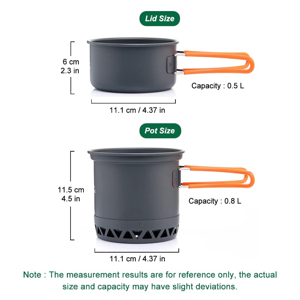Hard Anodized Camping Pot Set 1.3L 2.3L