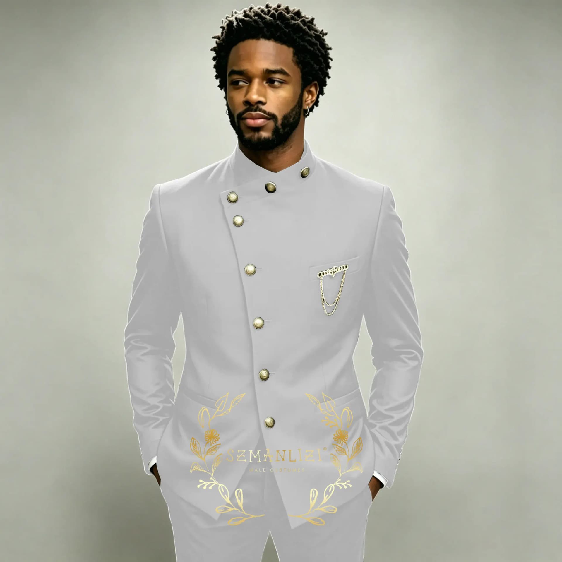 Navy Double Breasted Slim Fit Formal Suit
