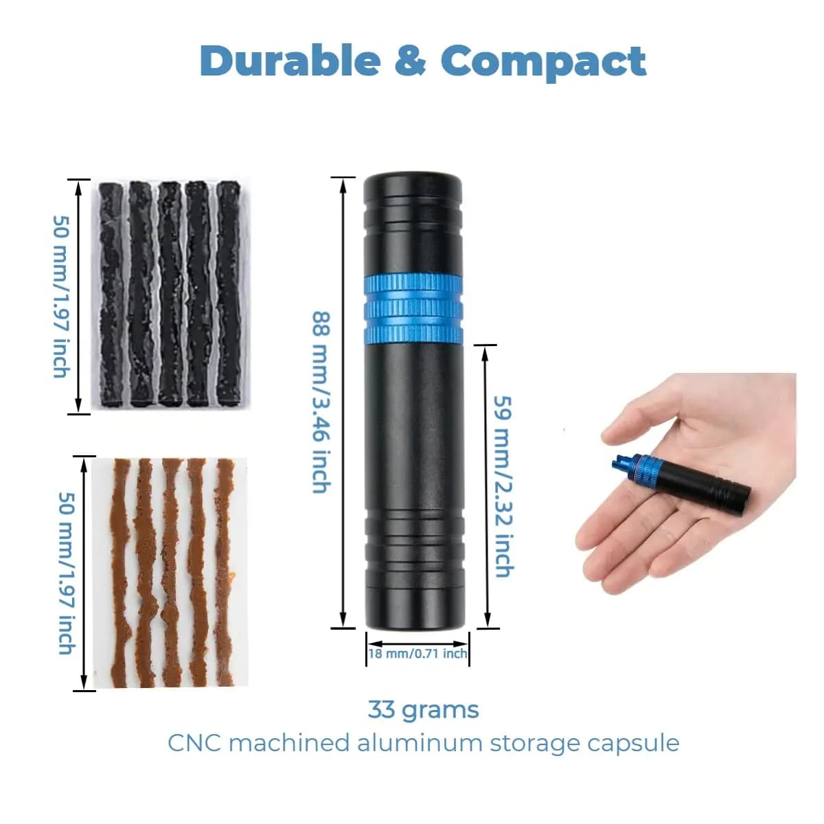 Tubeless Tire Repair Kit with Reamer