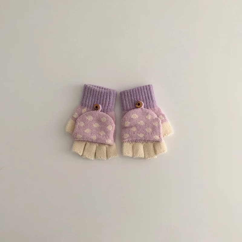 Kids Winter Five Finger Knit Gloves