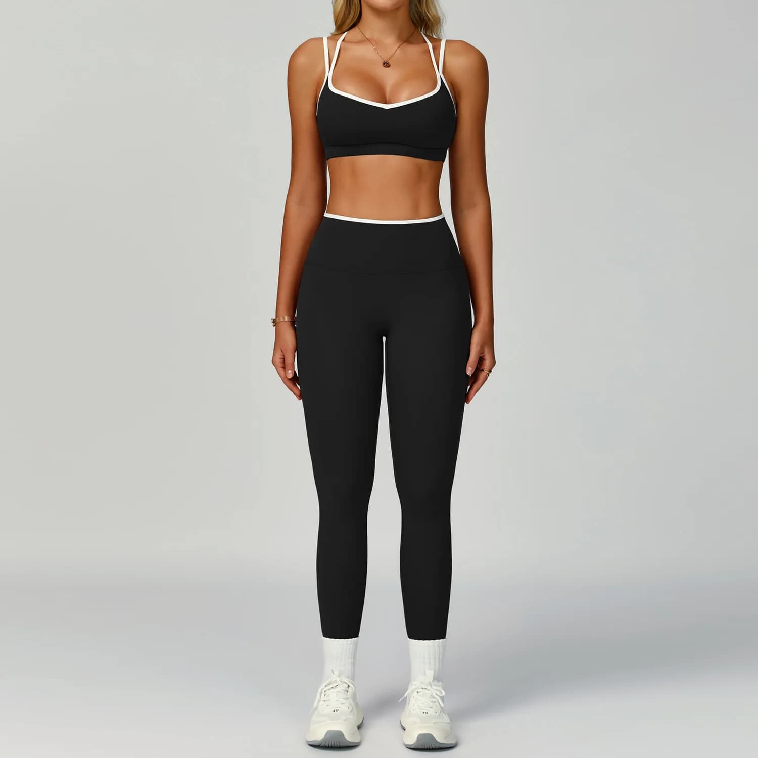 Yoga Sets 2 Pieces Workout Outfits Gym Tracksuit Fitness Sportswear High Waist Leggings Sports Bra Athletic Wear Women Clothes