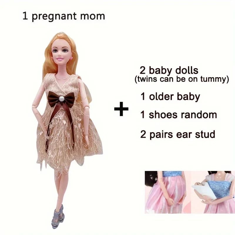 Pregnant Mom Doll with Baby Playset