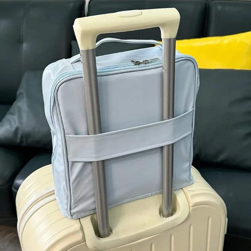 Toiletry Storage Bag Large Capacity PU Waterproof Stand Up Hand Carry Luggage Cosmetic Organizer Travel Women Beauty Accessory