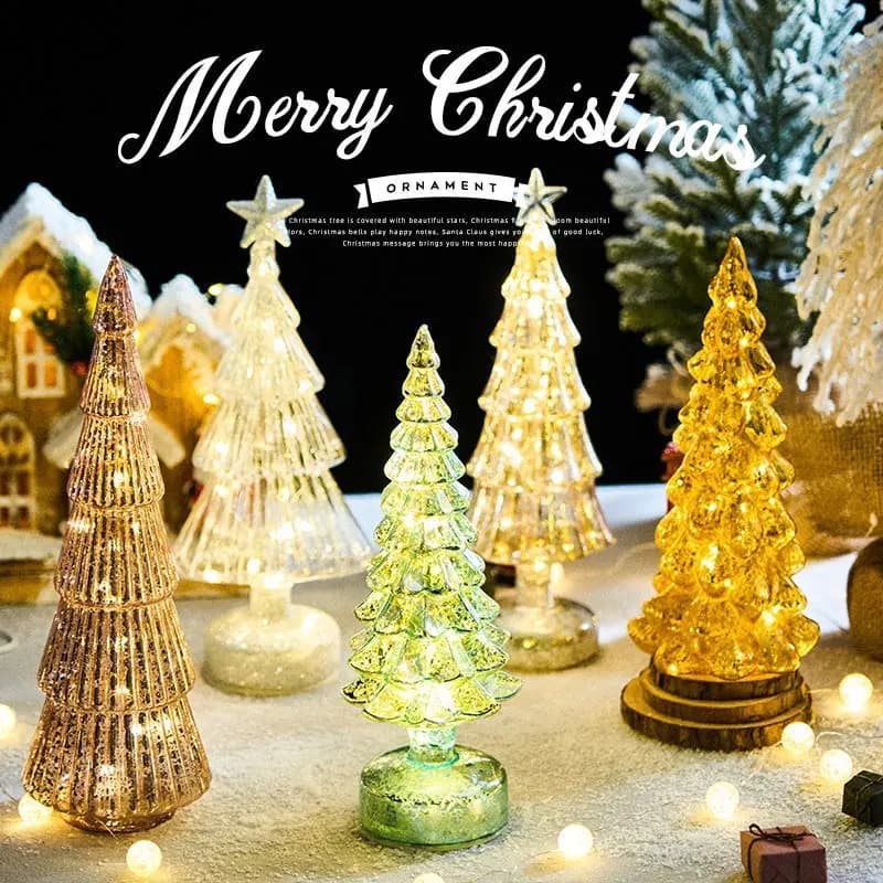 Glass Christmas Tree Night Light