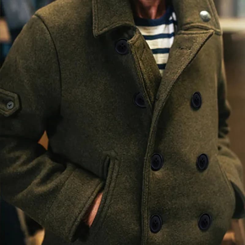 Men's Wool Windbreaker Overcoat
