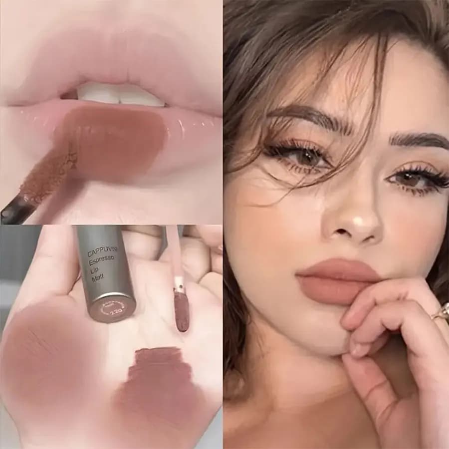 Matte Waterproof Lip Gloss in Nude Brown