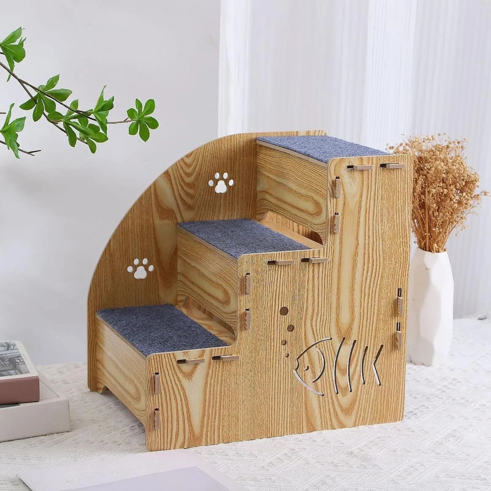Wood Pet Stair Ladder 3-Step