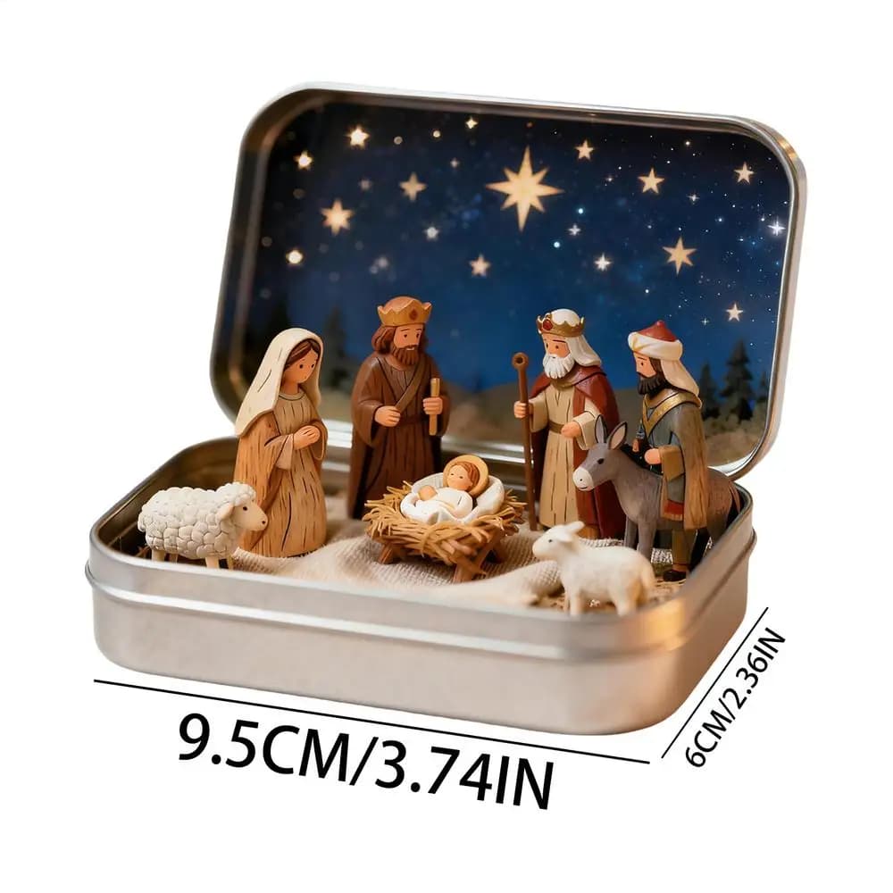 Pocket Nativity Set with Manger Figurines
