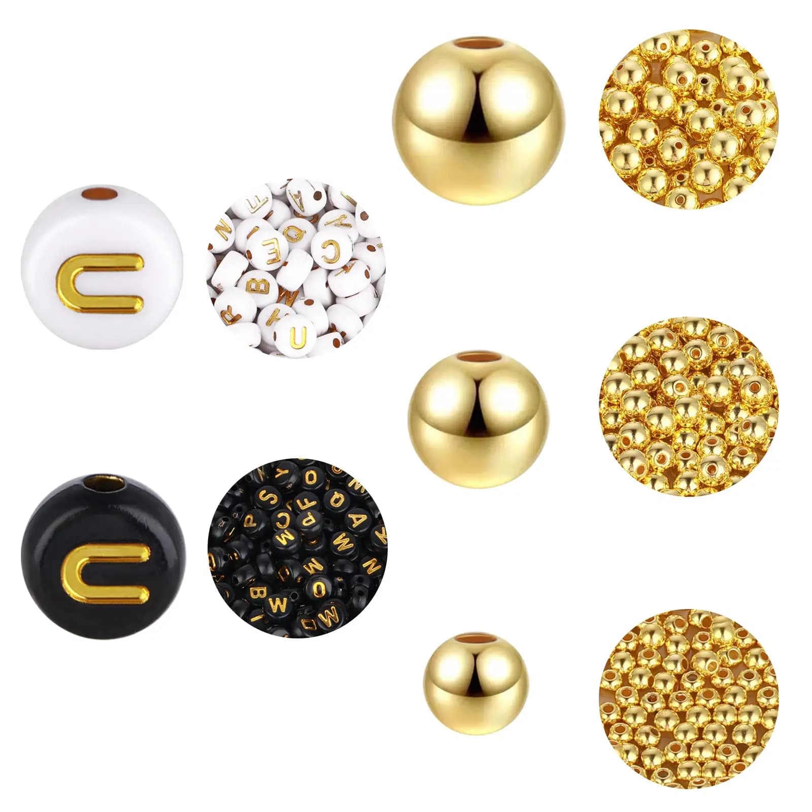 Jewelry Making Kit With Golden and Alphabet Beads