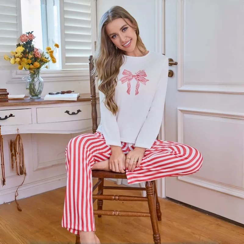 Women's Heart Bow Sleepwear Set