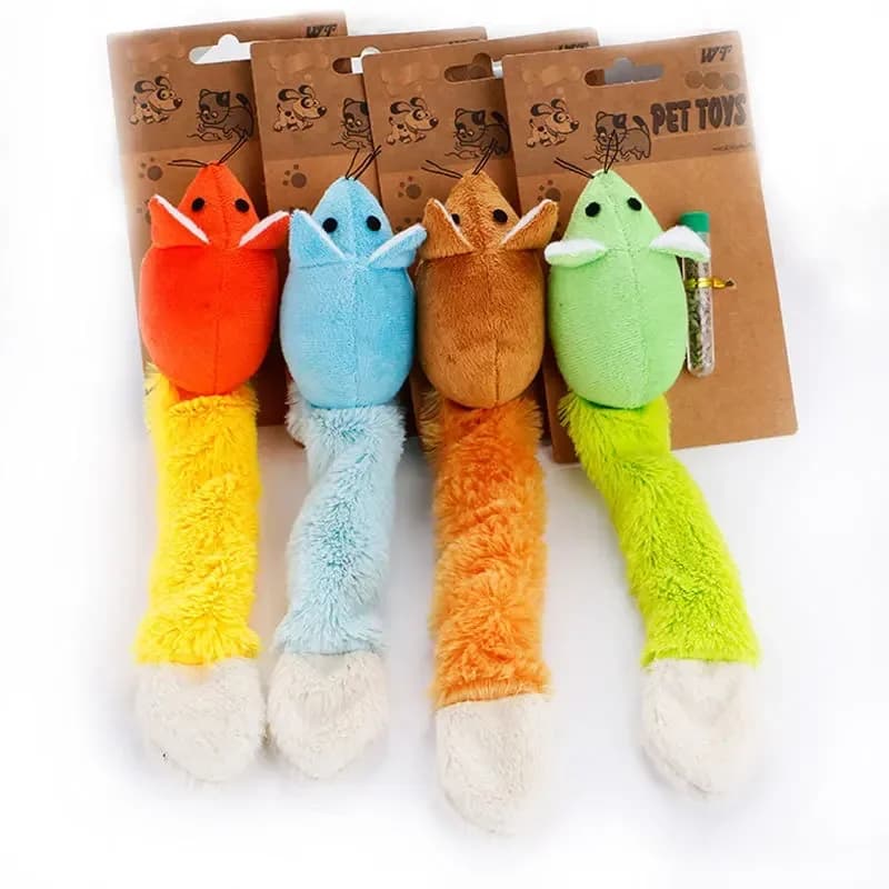 Cat Interactive Plush Mouse Toy With Catnip