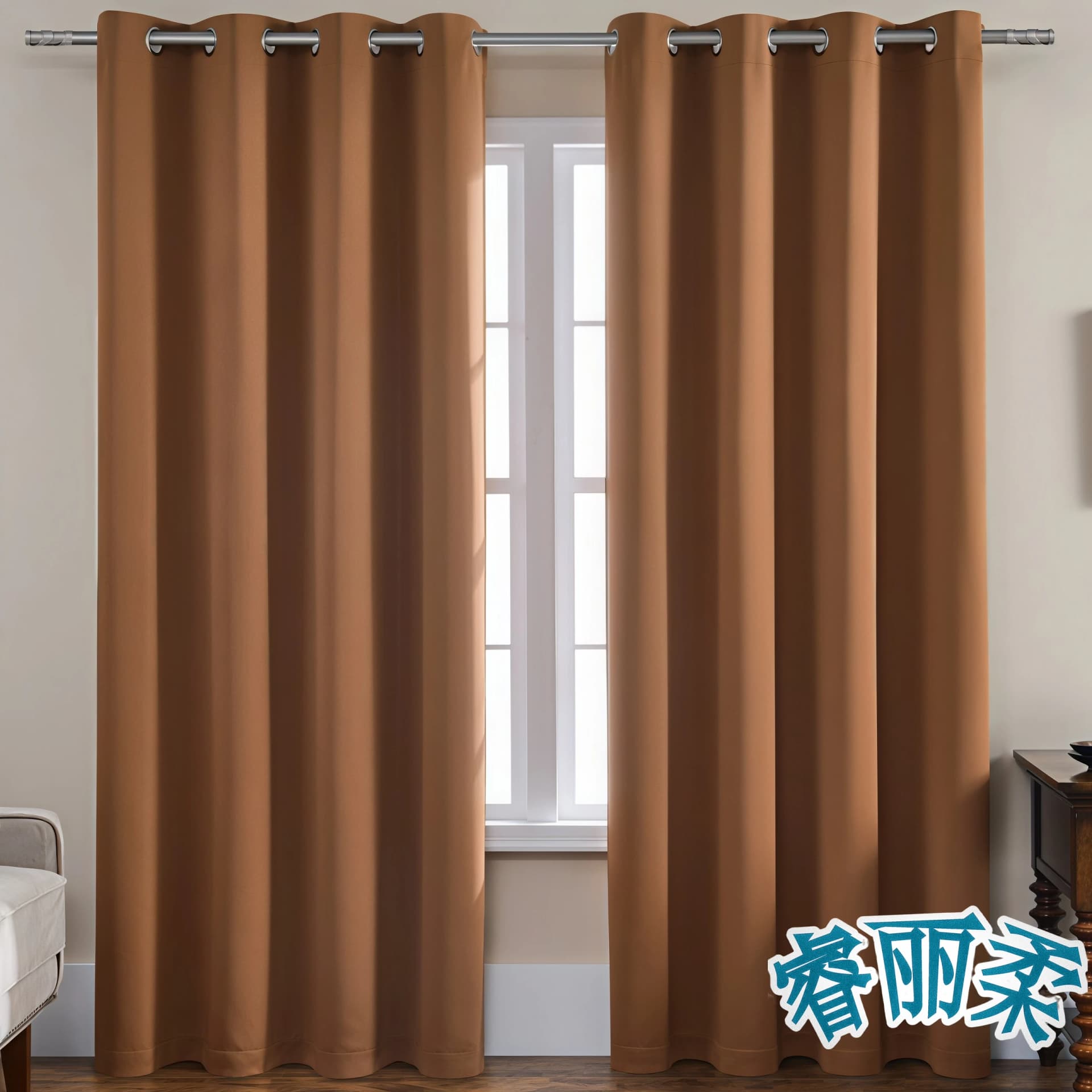 Thermal Blackout Curtains with Eyelets, 2 Panels