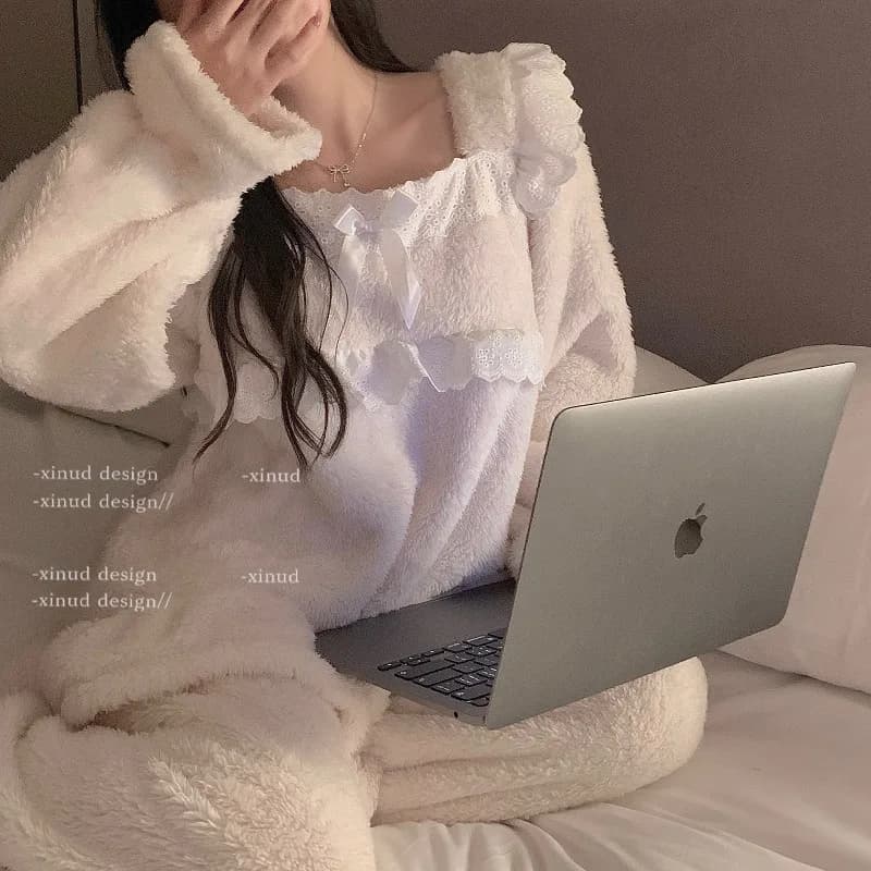 Women's Fleece Nightgown Warm Loungewear