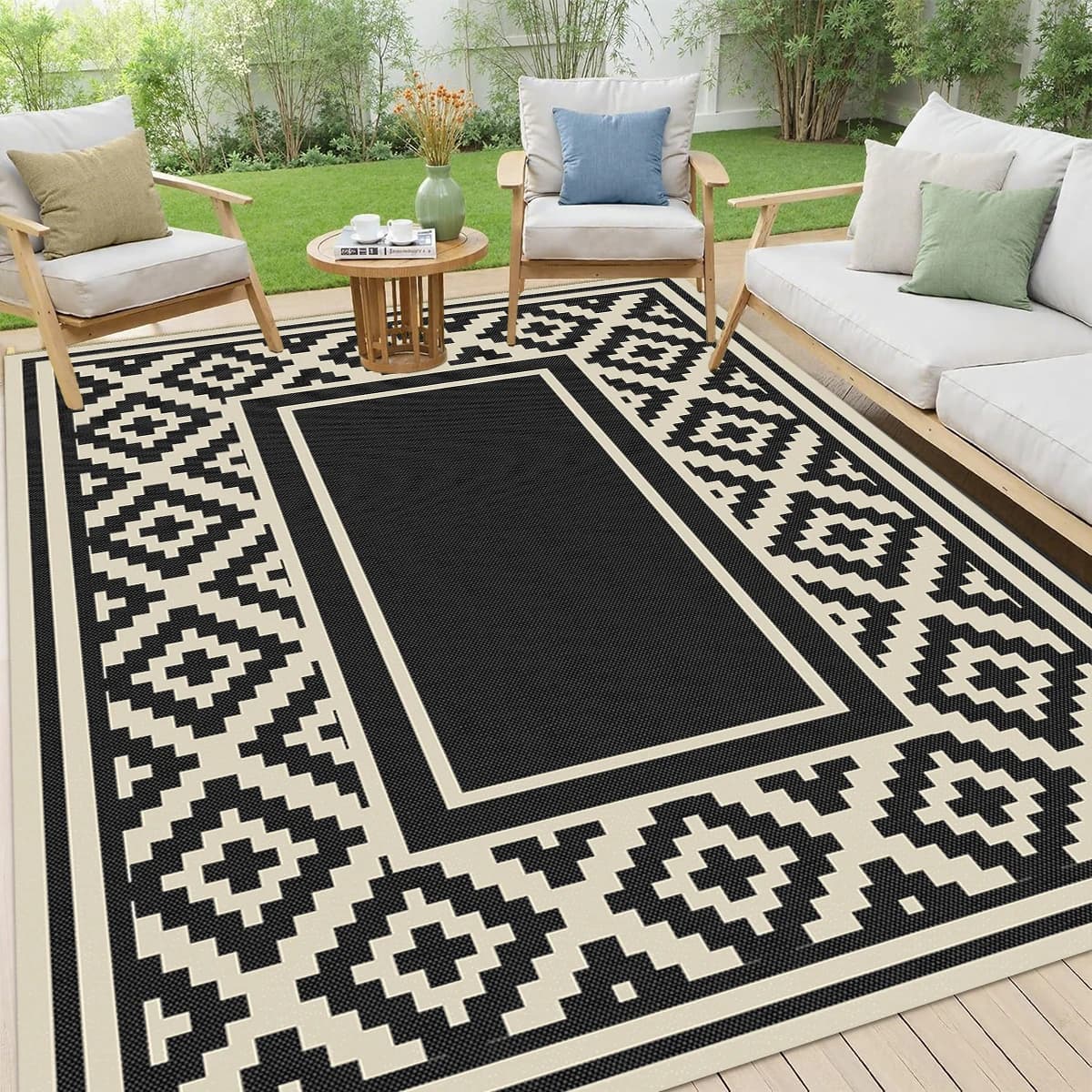 Double-Sided Reversible Waterproof Outdoor Rug