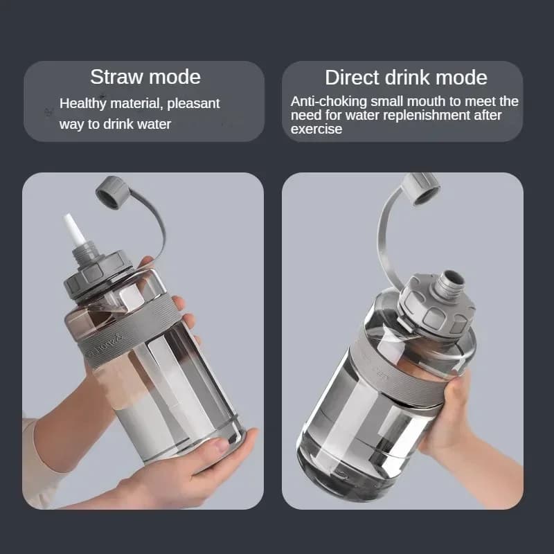 2 Liter Big Water Bottle with Straw 2L/1.5L/1L/0.6L Large Capacity School Gym Sports Drinking Bottles Fitness