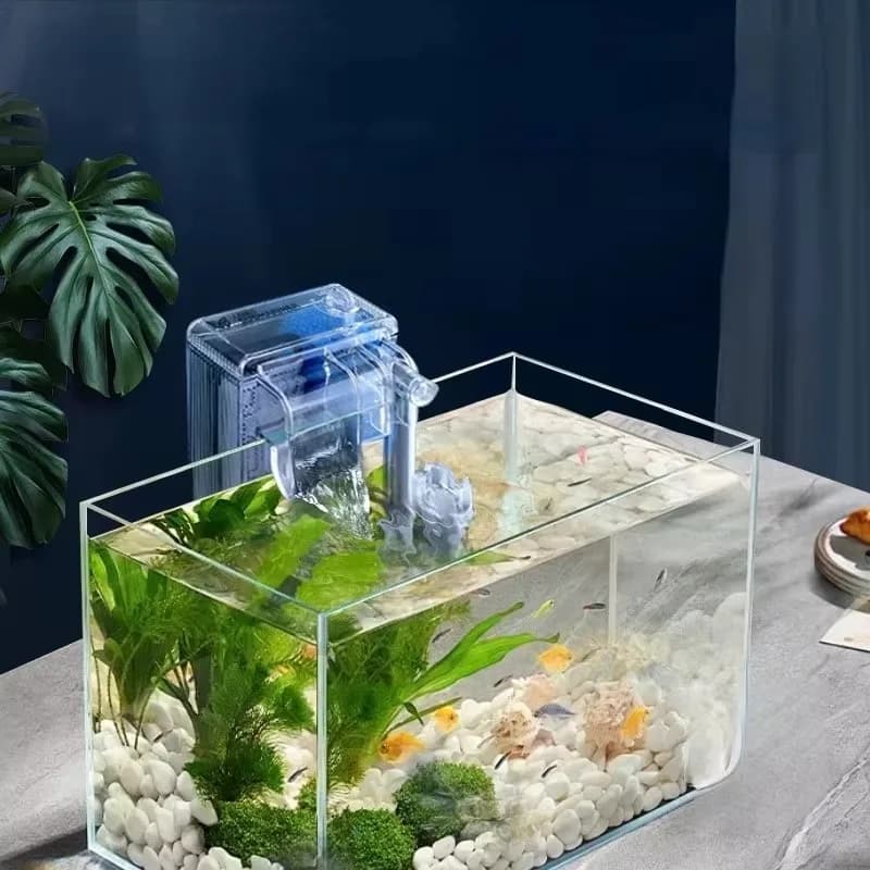 Wall-Mounted Aquarium Filter with Waterfall Aeration