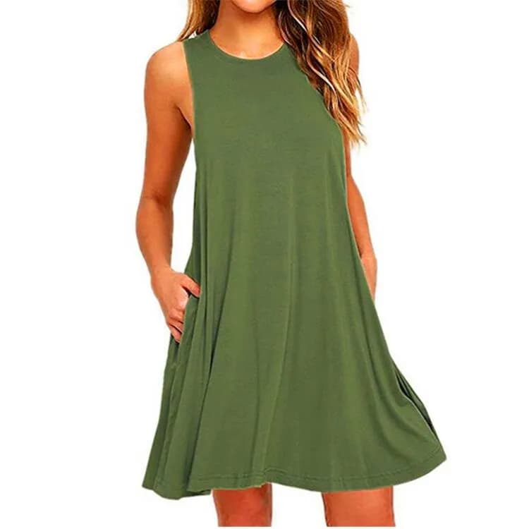 Women's Summer Swing T-Shirt Dress with Pockets