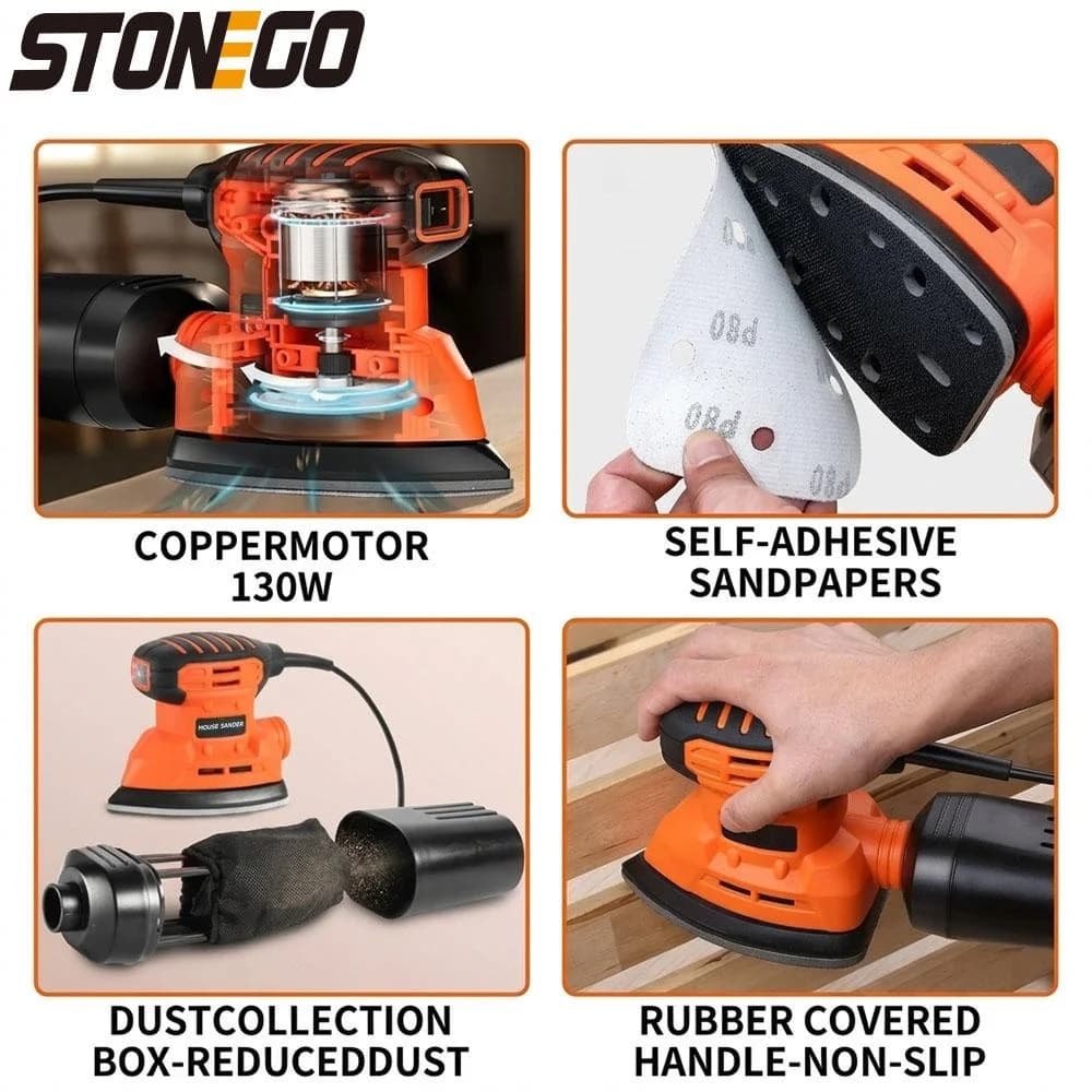 Electric Detail Sander with Dust Collection