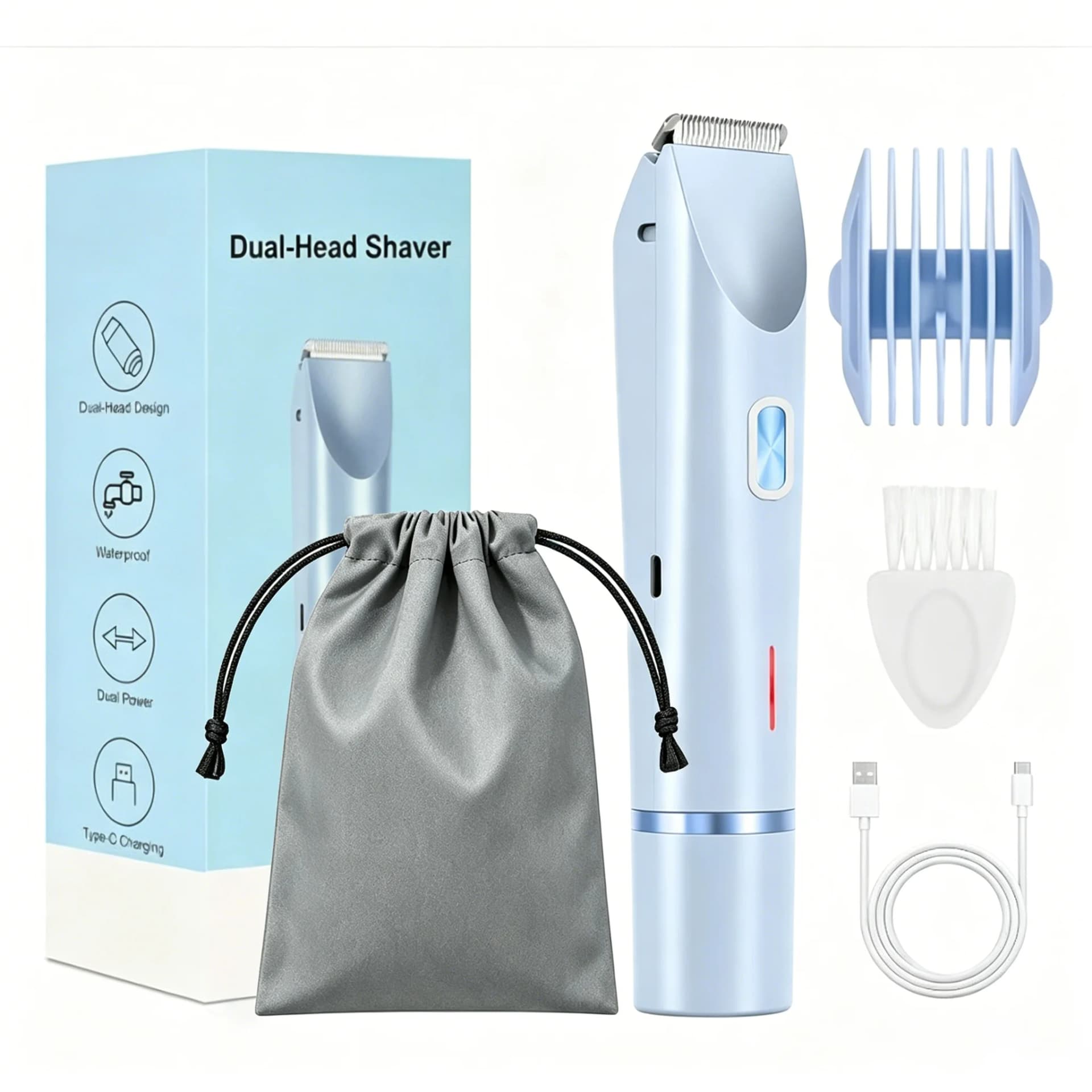 Women's Dual-Blade Electric Body Hair Trimmer