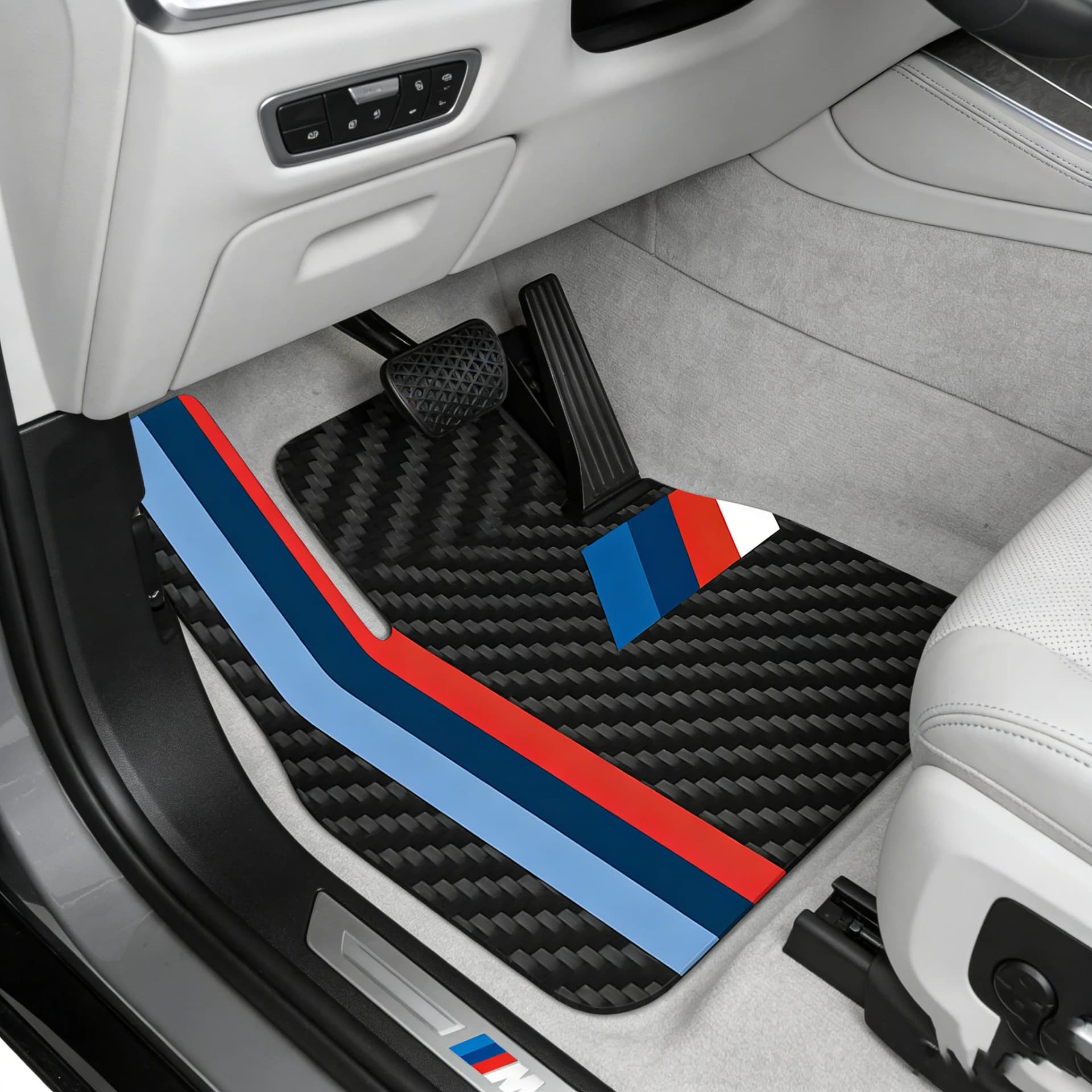 Car Floor Mats Wear-Resistant Black White