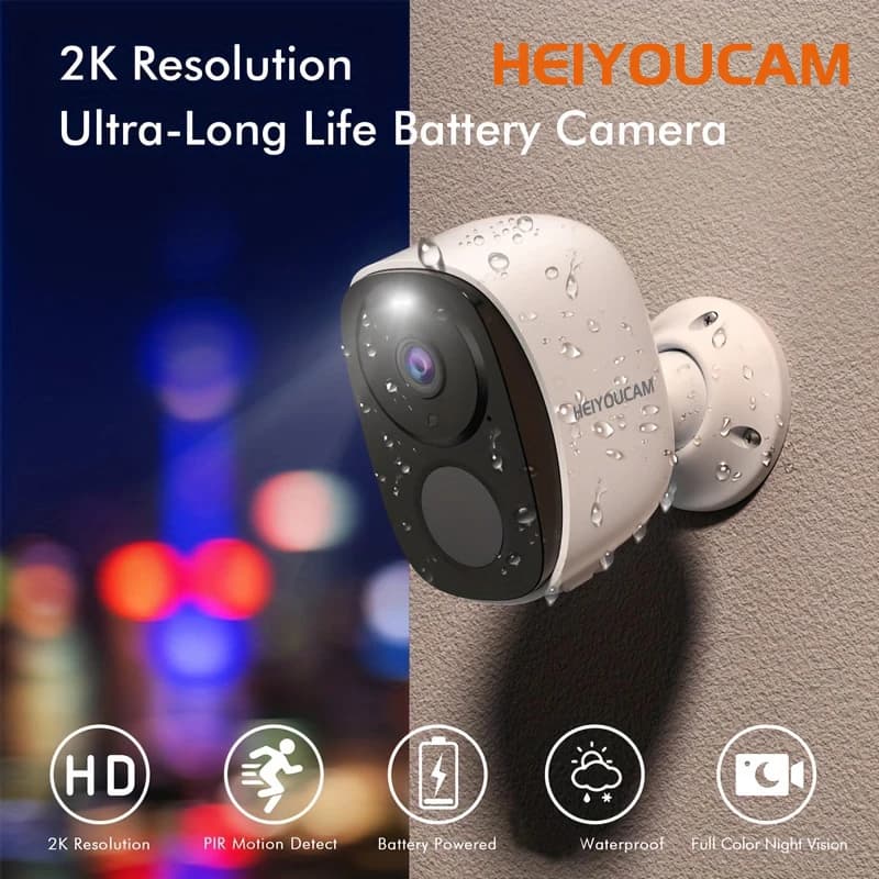 Wireless Outdoor Security Camera 2K Battery Powered
