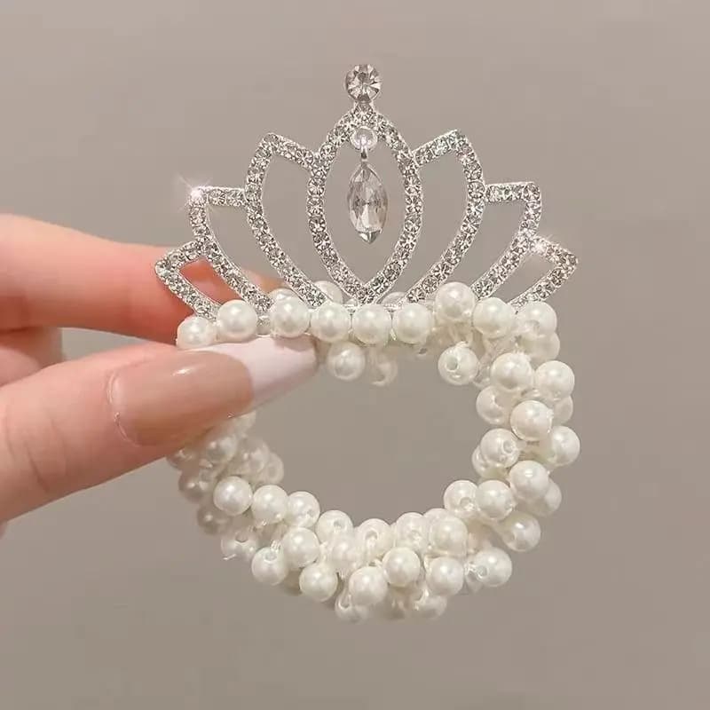 Hair Accessories Kids Hair Bands Elastic Rubber Bands Girls Hair Accessories New Fashion Pearl Crown Princess Cute Baby Headwear
