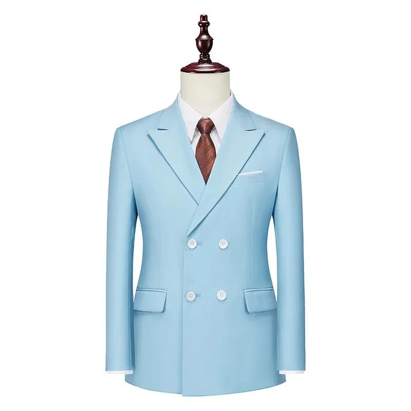 Men's Double Breasted Peak Lapel Blazer