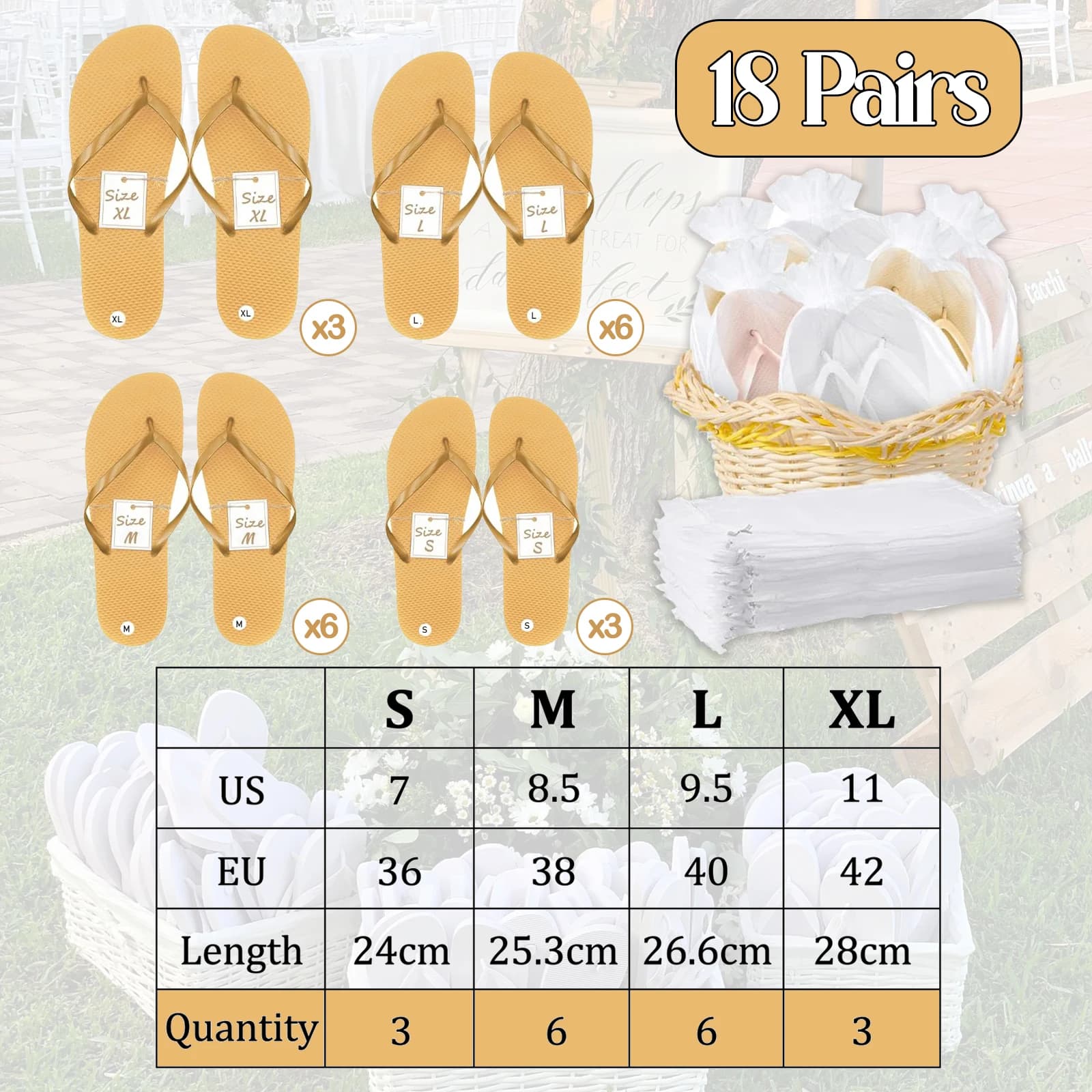 18 Gold with 18 bag / Mix Sizes