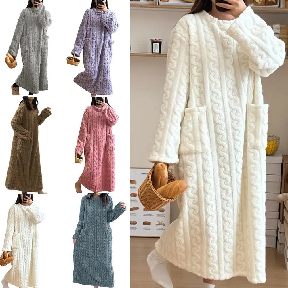 Women's Coral Velvet Winter Nightgown