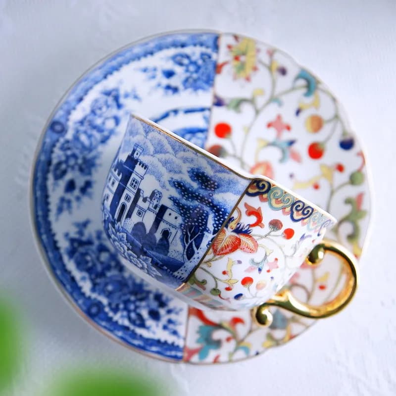 European Retro Ceramic Tea Cup and Saucer Set