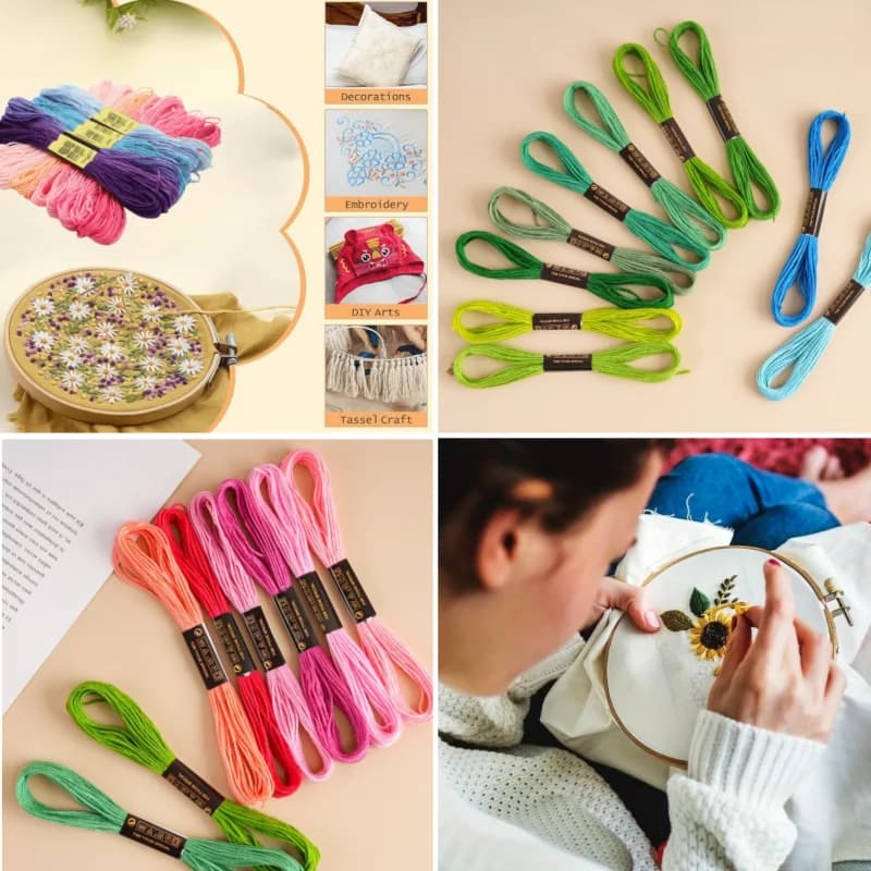 Cross Stitch Embroidery Floss 50-Color Set