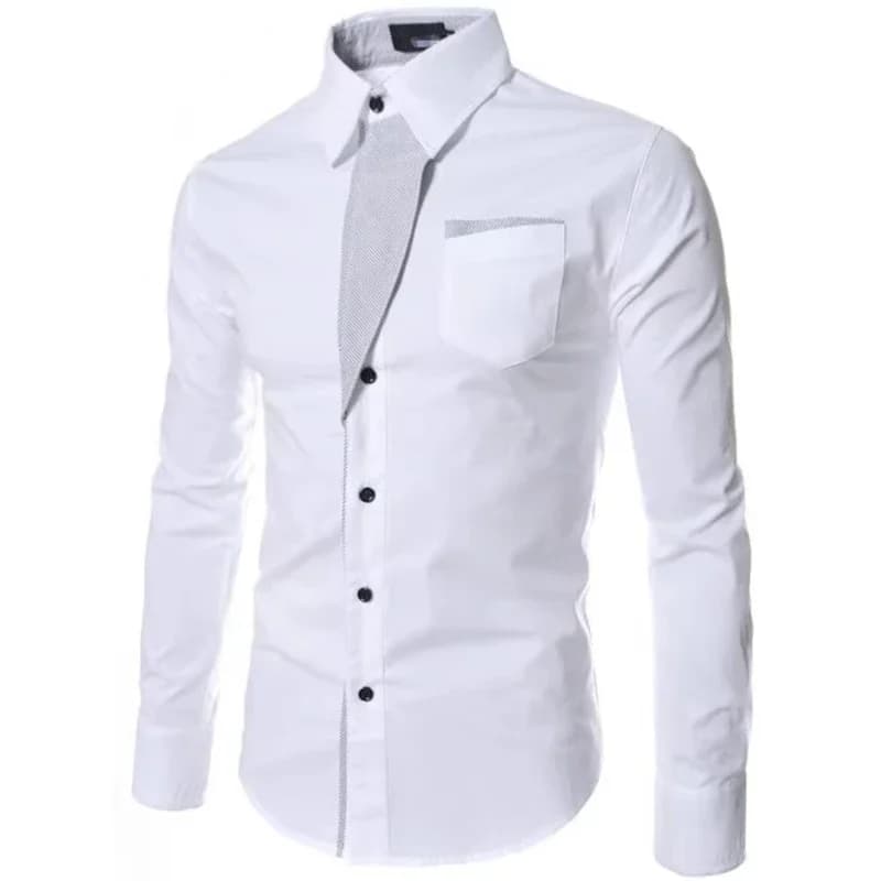 Men's Slim-Fit Long Sleeve Business Shirt